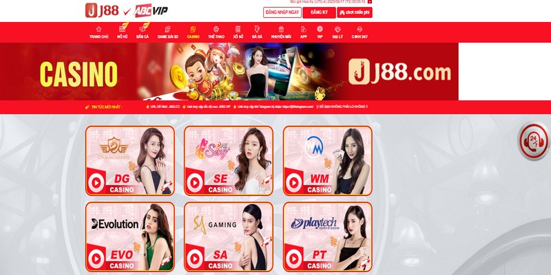 Casino J88 kết nối sòng bạc nổi tiếng